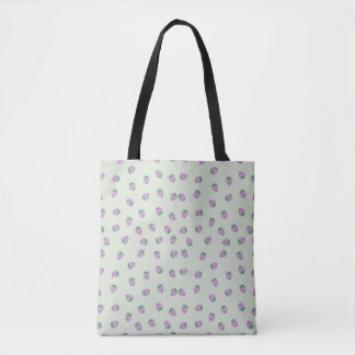 Purple Strawberries Pattern Tote Bag