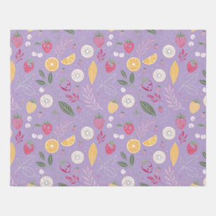 "Purple Strawberry Citrus Floral Rug