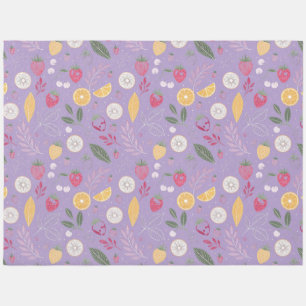 "Purple Strawberry Citrus Floral Rug – Cute Pastel
