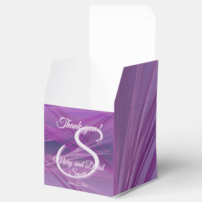 Purple Streaks Wedding Favor Boxes (Opened)