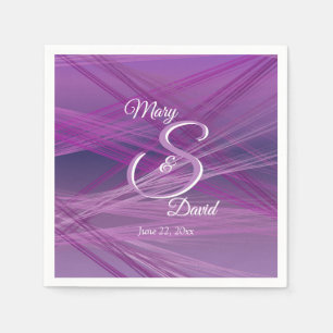 Purple Streaks Wedding Napkins