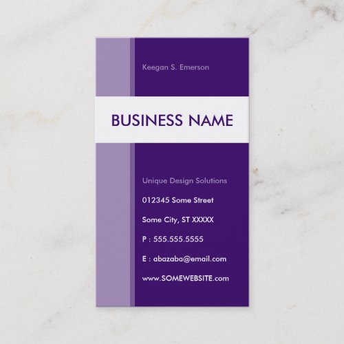 purple streamline business cards