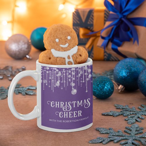 Purple String Lights Christmas Party Coffee Mug