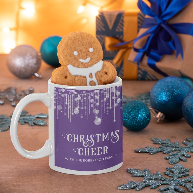 Purple String Lights Christmas Party Coffee Mug (Creator Uploaded)