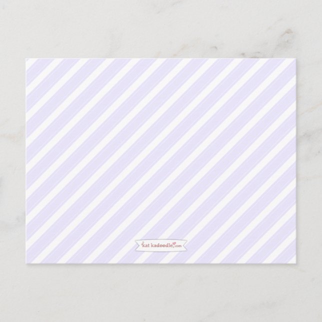 Purple Stripe Baby Shower Advice for Mommy to Be (Front)
