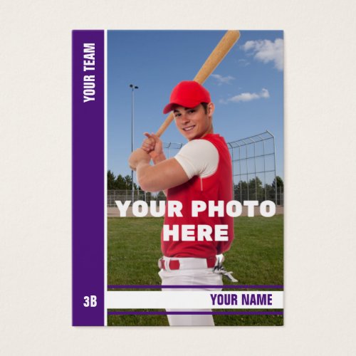Purple Stripe Baseball Trading Card _Custom Stats 