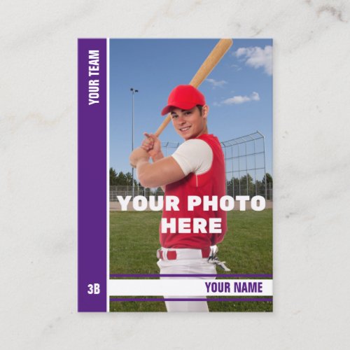 Purple Stripe Baseball Trading Card _ Custom Stats