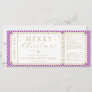 Purple Stripe Concert Ticket Gift Voucher Card