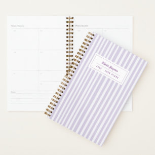 Purple Stripe Elegant Personalized 2027 Monthly Planner