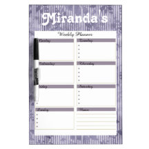 Purple Stripe & Floral Personal Weekly Planner