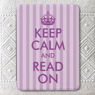Purple Stripe Keep Calm and Read On Kindle Cover