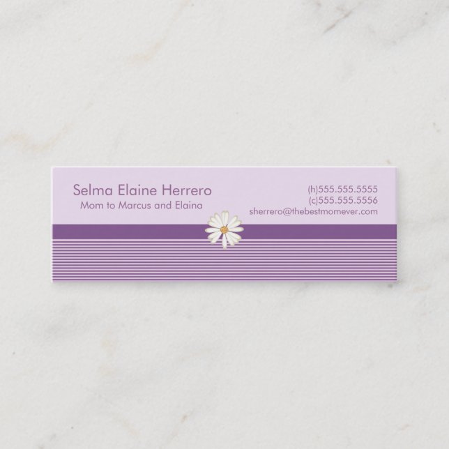 Purple Stripe Mommy Cards (Front)