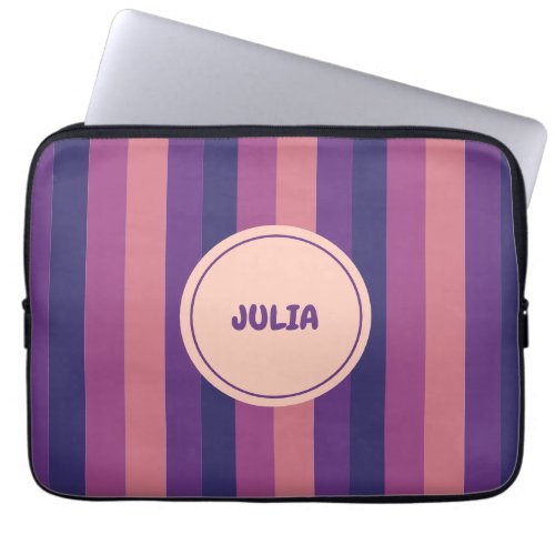 Purple Stripe Retro Style laptop Sleeves