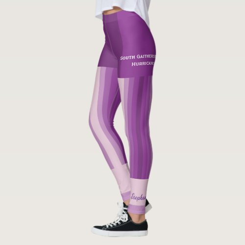 Purple Stripe TeamClub Leggings with Fake Shorts
