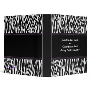 Purple Stripe Zebra Print Photo Album Binder