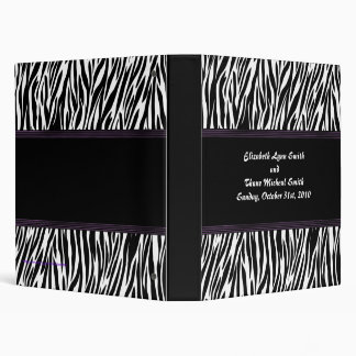 Purple Stripe Zebra Print Photo Album Binder