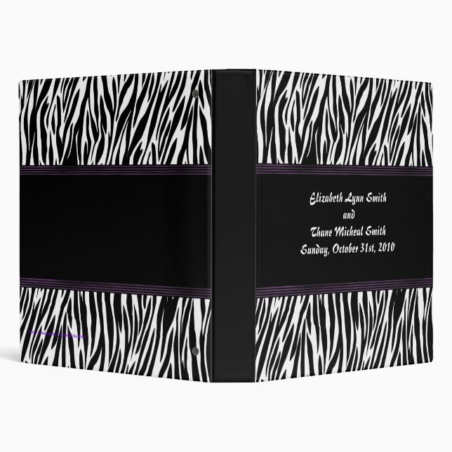 Purple Stripe Zebra Print Photo Album Binder (Background)