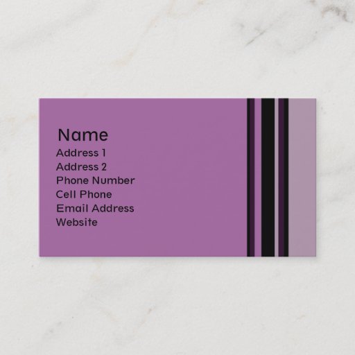 Customizable purple striped business cards