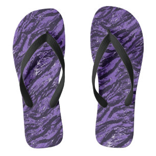 Purple Striped Camo Flip Flops