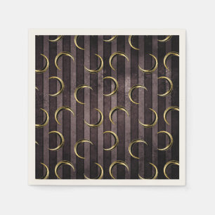 Purple striped gold moon pattern gothic vintage napkins