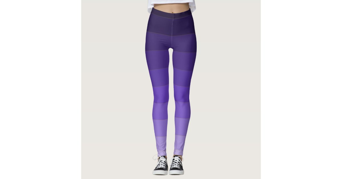 Modern Purple and Black Horizontal Striped Yoga Capri Leggings, Zazzle