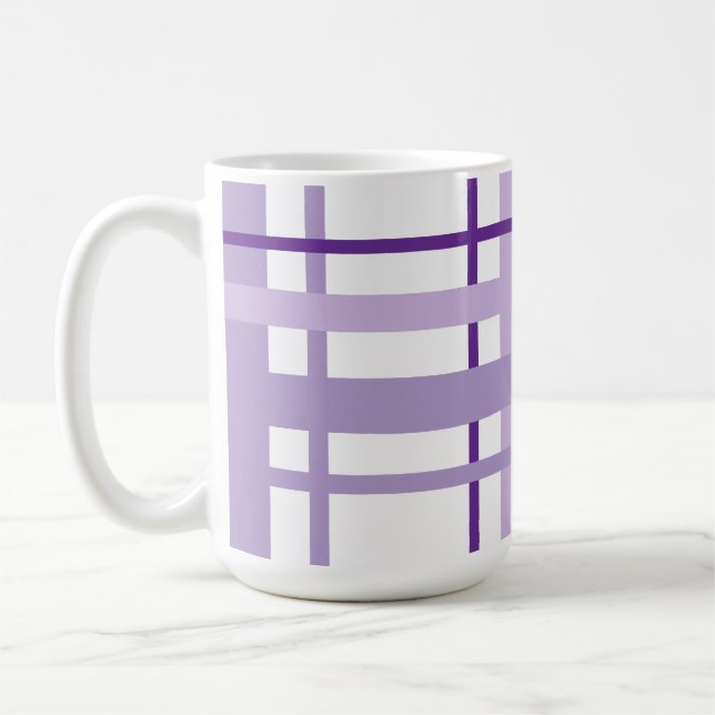 Purple Striped Pattern  Coffee Mug (Left)