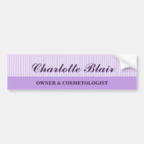 Purple Striped Personalized  Bumper Sticker