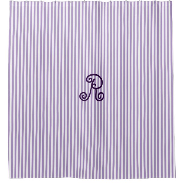 Purple Striped Shower Curtain (Front)