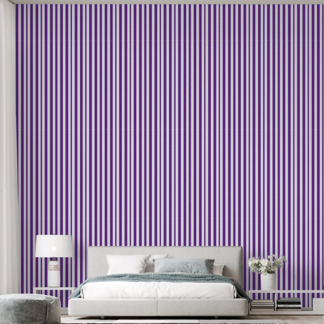 Purple Striped Wallpaper (Bedroom)