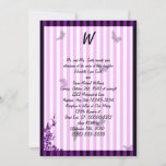 Purple Stripes And Butterflies Goth Bridal at Zazzle