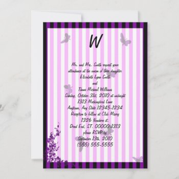 Purple Stripes And Butterflies Goth Bridal by gothicbusiness at Zazzle