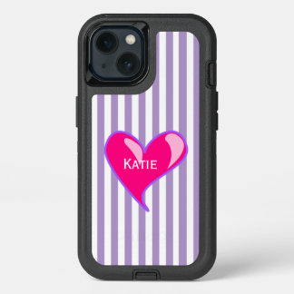 Purple Stripes and Pink Heart Samsung Note 5 Case