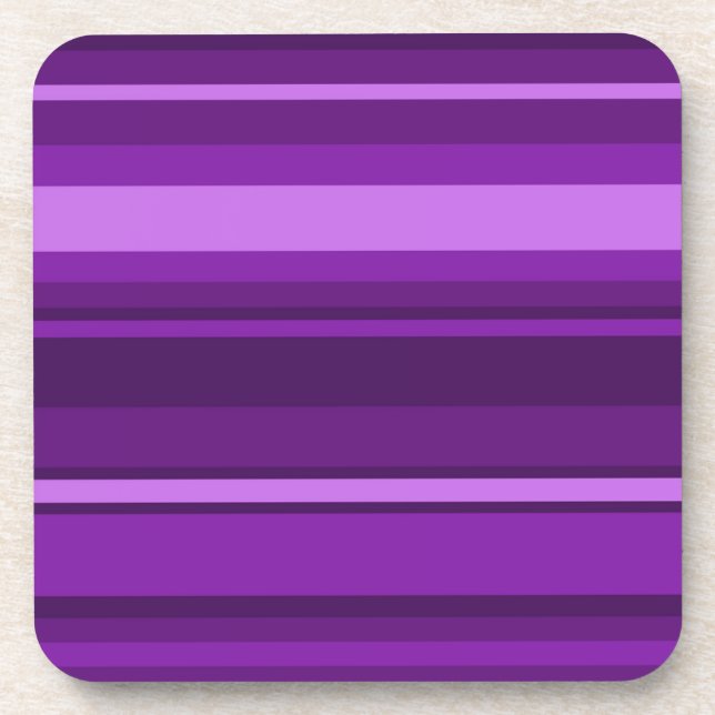 Purple stripes beverage coaster (Front)