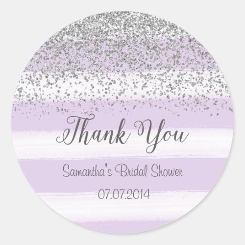 Purple Stripes Bridal Shower Sticker