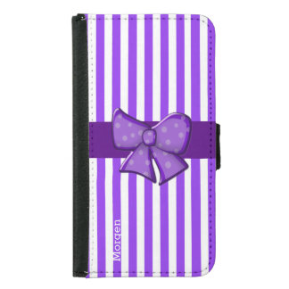 Purple Stripes Custom Samsung S5 Wallet Case