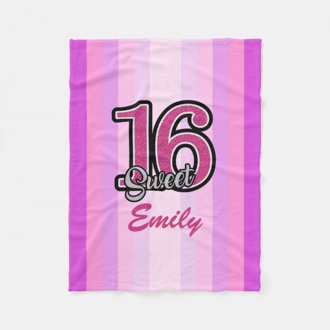 Purple Stripes Fleece Blanket (Front)