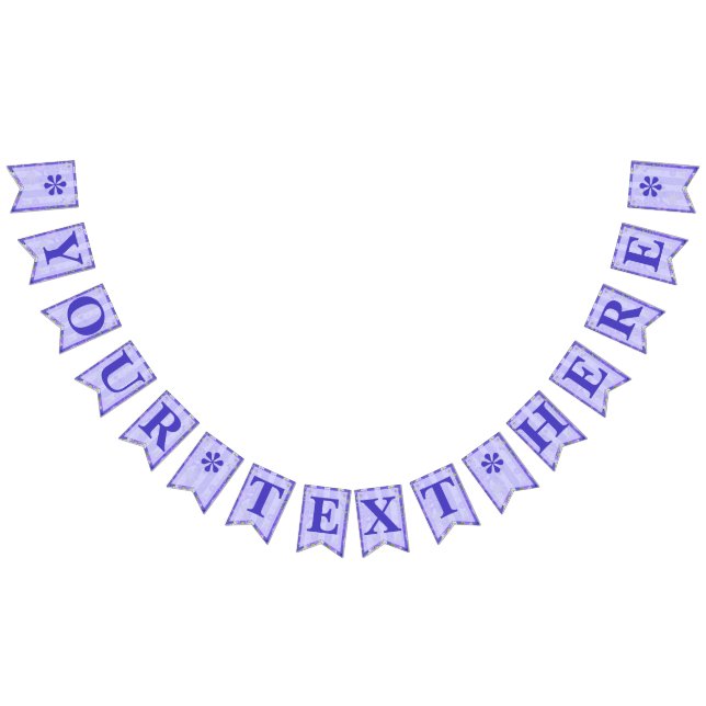 Purple Stripes & Flowers Template Swallowtail Bunting Flags (All)