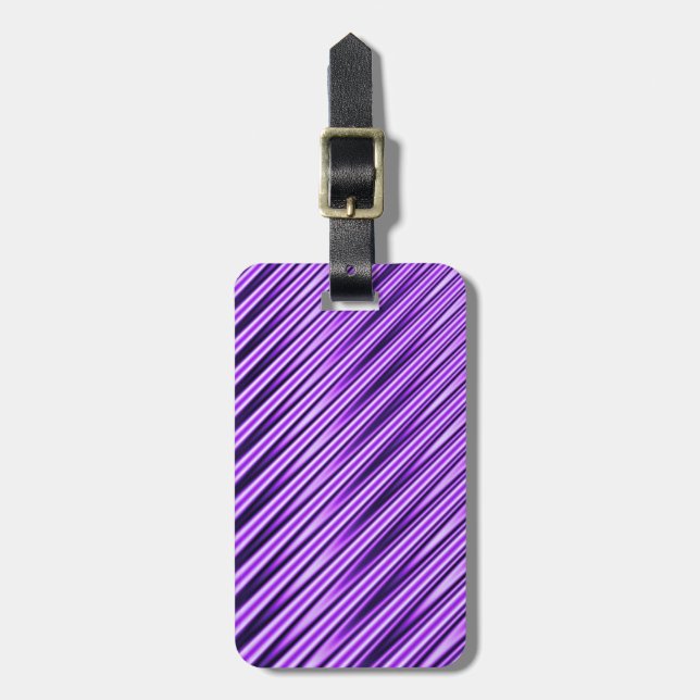 Purple Stripes Luggage Tag (Front Vertical)
