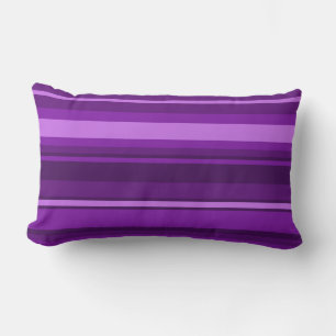 Purple stripes lumbar pillow