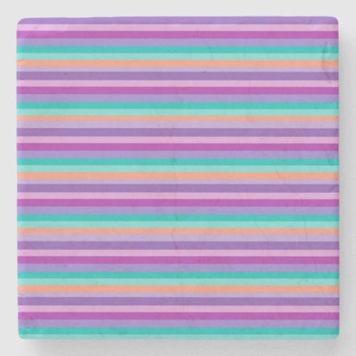 Purple Stripes Marble Stone Coaster