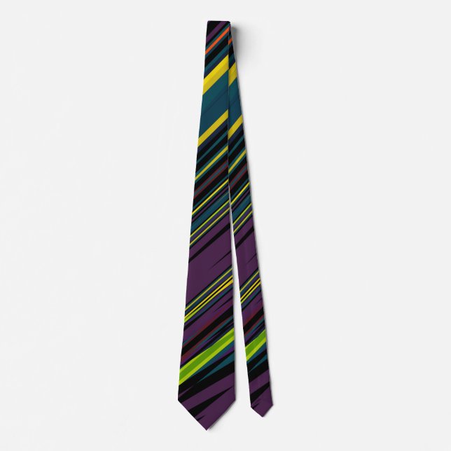 Purple Stripes Modern Pattern Neck Tie (Front)