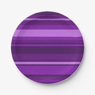 Purple stripes paper plates
