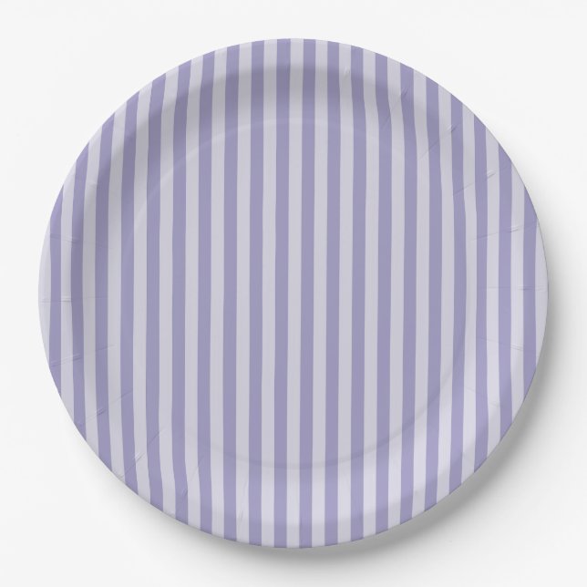 Purple Stripes Paper Plates (Front)