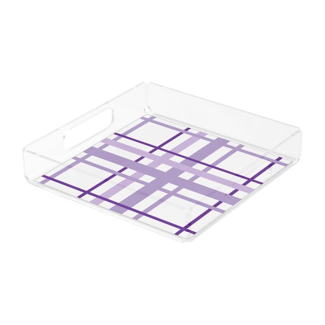 Purple Stripes Pattern  Acrylic Tray (Angled)