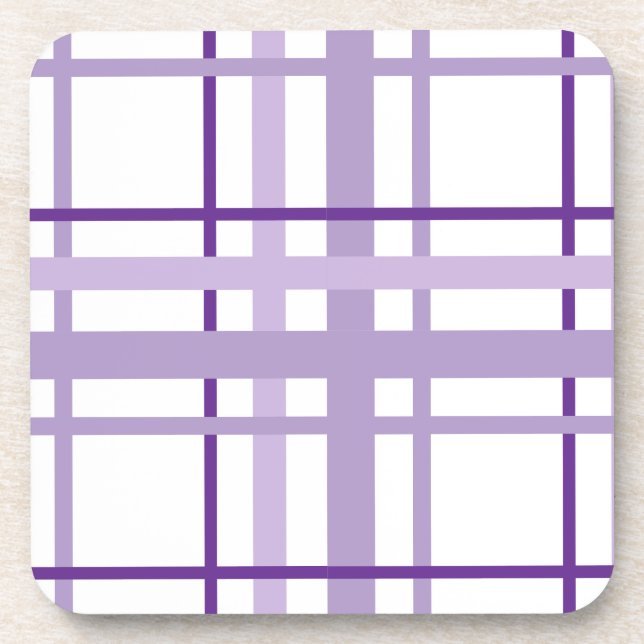Purple Stripes Pattern  Beverage Coaster (Front)
