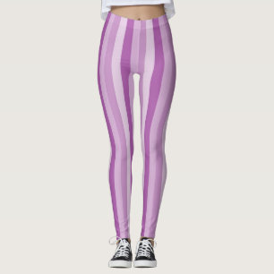 Purple stripes pattern leggings