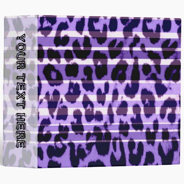Purple stripes pattern leopard fur texture binder (Front/Spine)