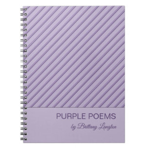 Purple Stripes Pattern Personalized Notebook