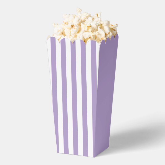 Purple Stripes Popcorn Favor Box (Popped)