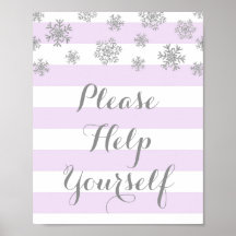 Purple Stripes Silver Snow Please Help Yourself
